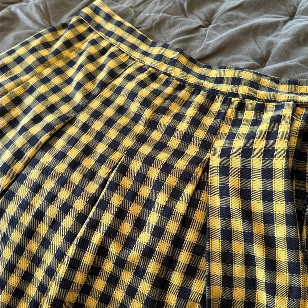 H&M DIVIDED "Clueless" Yellow/Black Plaid Pleated Mini Skirt Size 2 - Picture 4 of 5